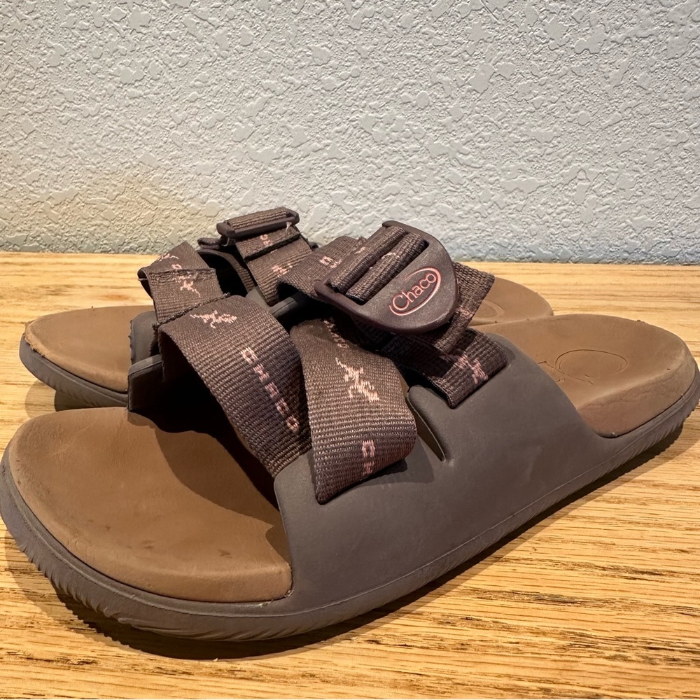 Chaco Chillos Brown Pink Slide On‎ Sandals Womens Size 6